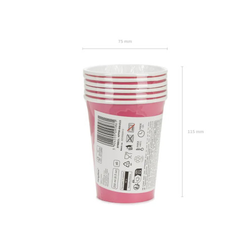 Sötét rózsaszín papír pohár 250 ml – 6 darabos csomag Sötét rózsaszín papír pohár 250 ml – 6 darabos csomag