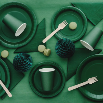 Papirnati kozarci temno zeleni 250 ml – 6 kosov