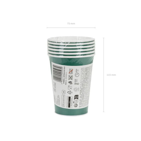 Sötétzöld papír pohár 250 ml, 6 db-os csomag Sötétzöld papír pohár 250 ml, 6 db-os csomag
