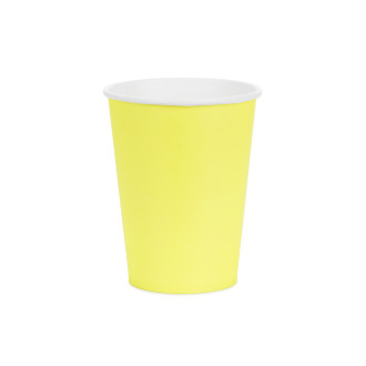 Papirnati kozarci rumeni 250 ml – 6 kos, za enkratno uporabo