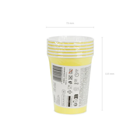 Sárga papír pohár 250 ml – 6 darabos csomag Sárga papír pohár 250 ml – 6 darabos csomag