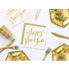 Papirnati prtički Happy New Year beli z zlatimi zvezdicami 33 x 33 cm