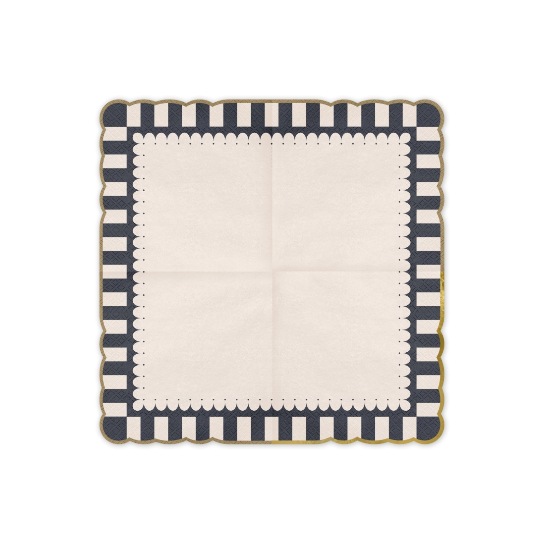 Șervețele din hârtie cu margine negru-aurie 33x33 cm, 12 buc.