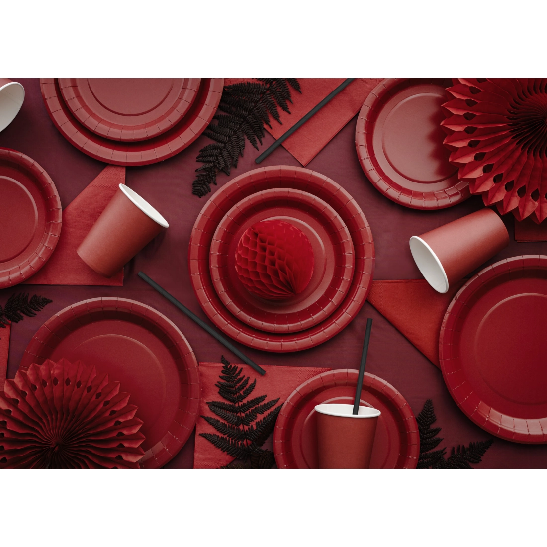 Papirnati prtički temno rdeči 33x33 cm – paket 20 kosov