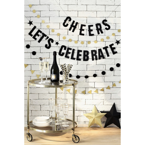 Papirnate slamice črno-bele črte 19,5 cm – paket 10 kosov