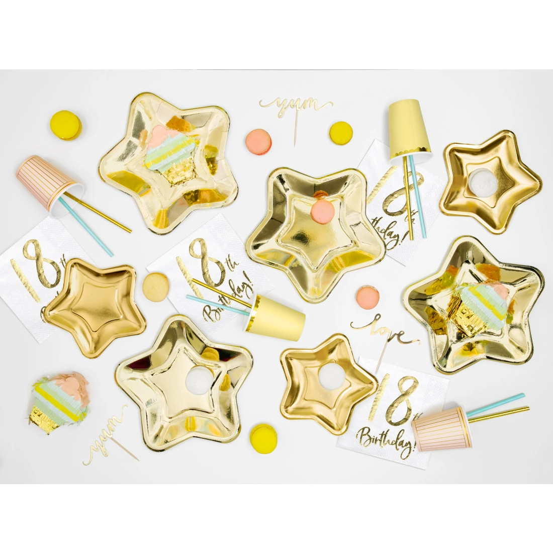 Papirnati krožniki zlate zvezde 23 cm – komplet 6 kosov