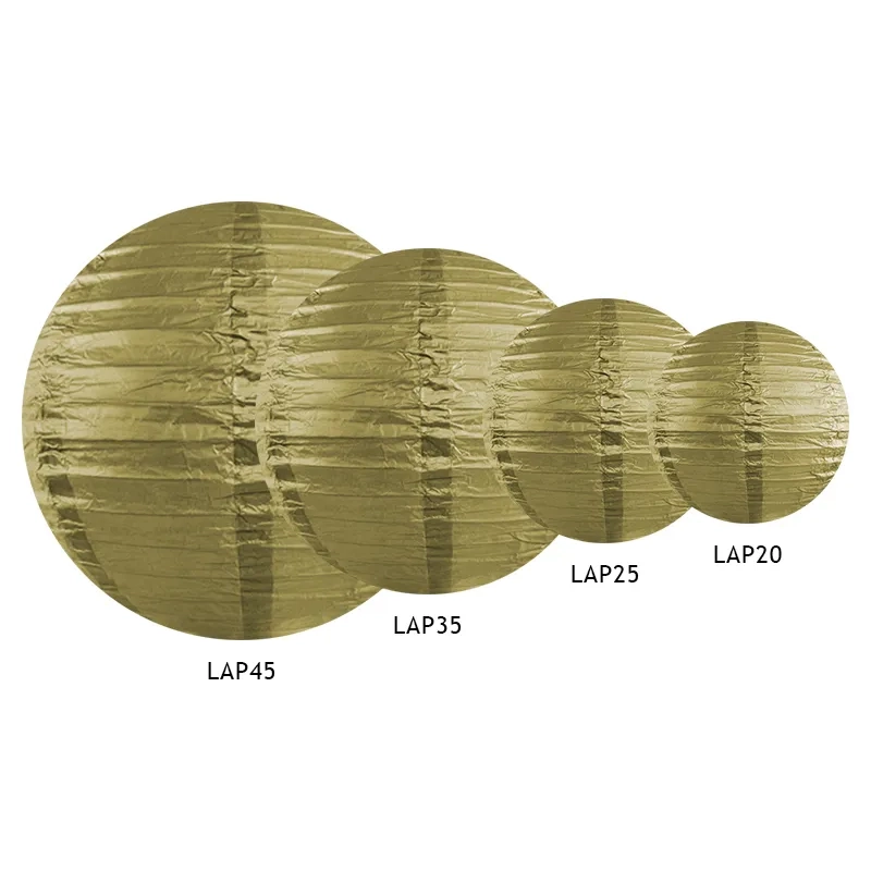Papirnat zlati lampijon 35 cm – dekorativni viseči luster