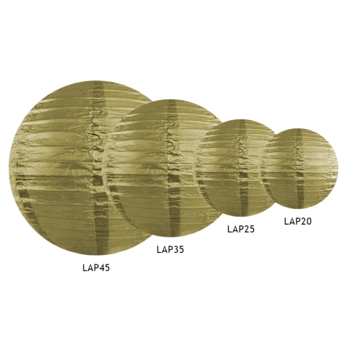 Zlatni papirnati lampion 35 cm – dekorativni viseći luster