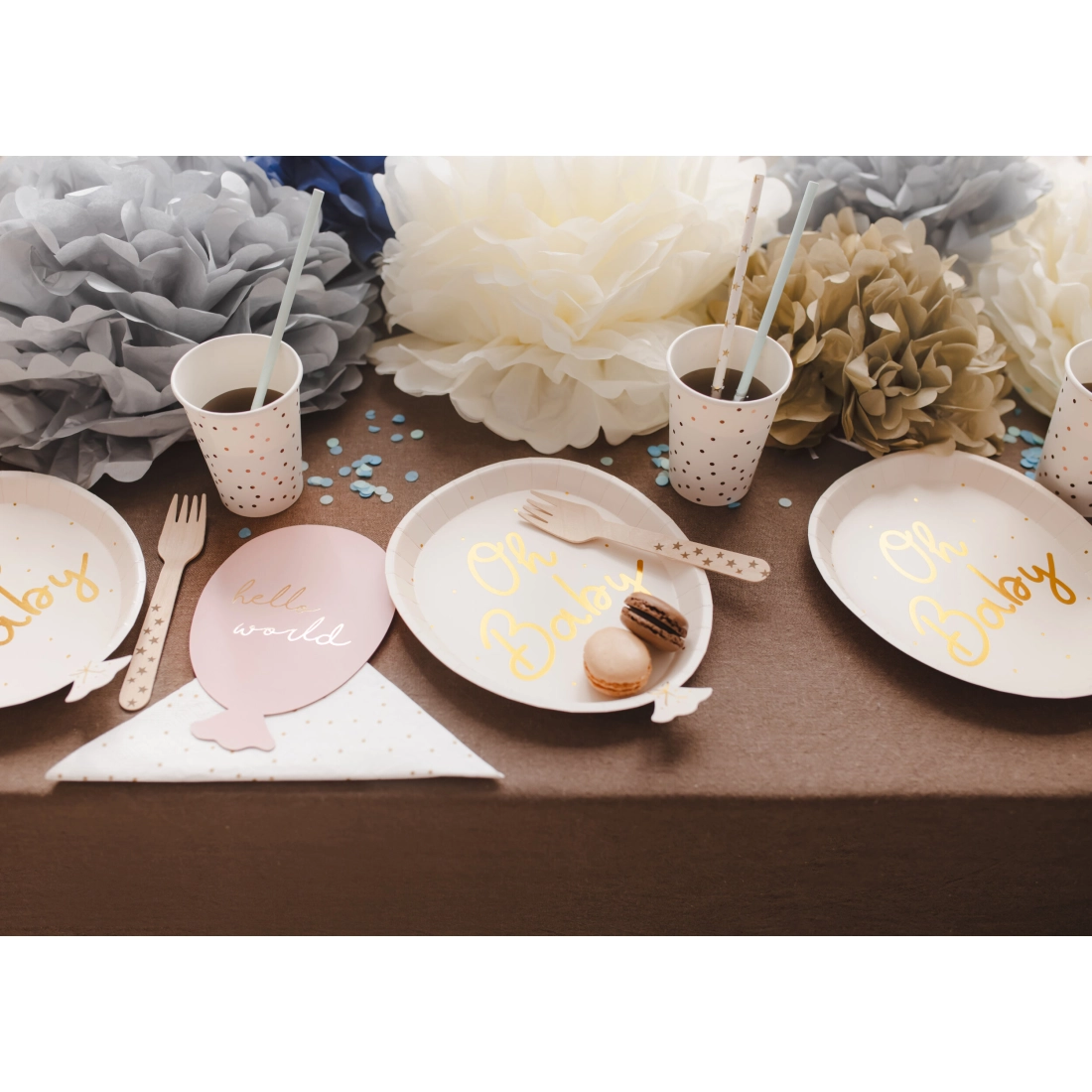 Papirnat zlat pompom 25 cm – dekorativni cvet za zabave