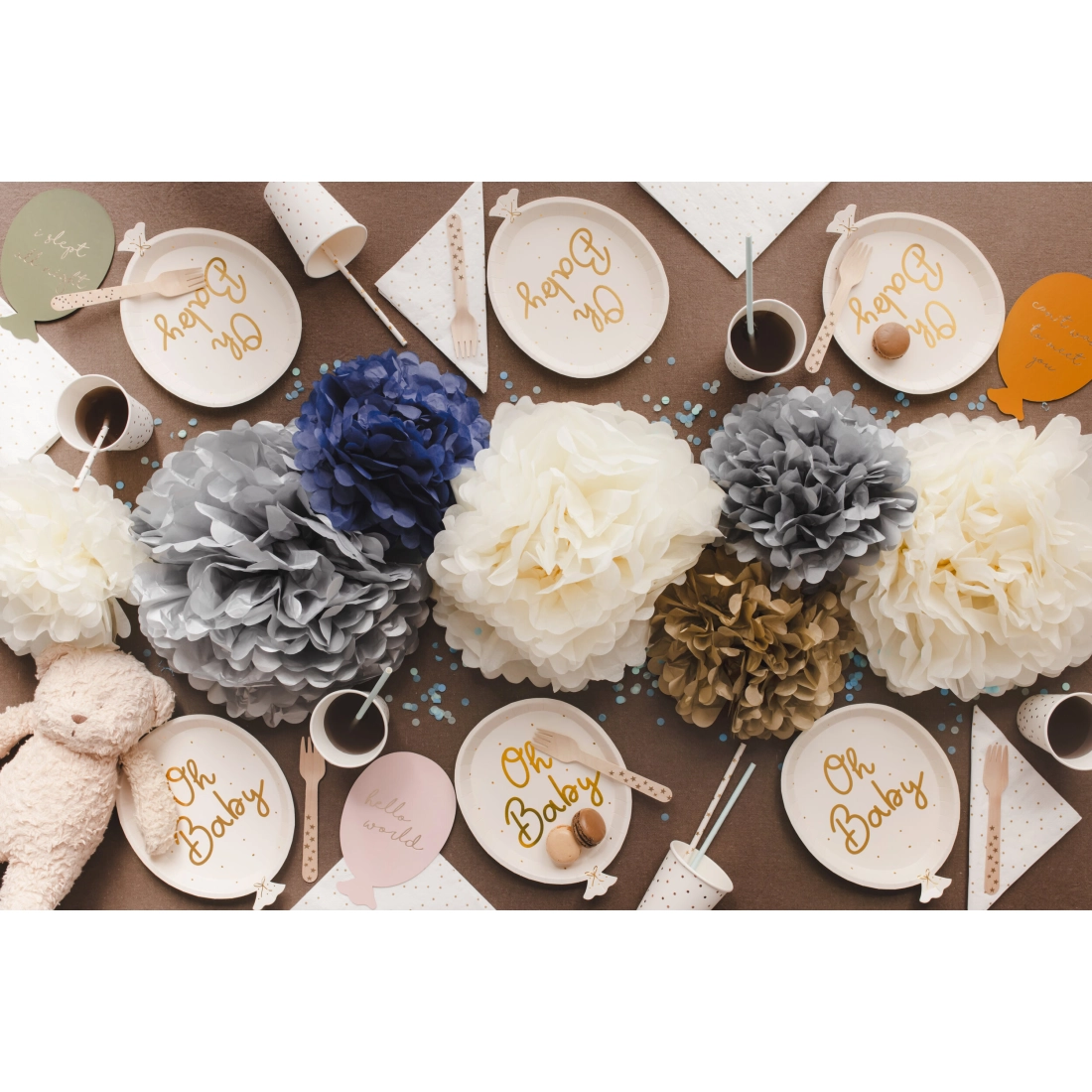 Papirnat zlat pompom 25 cm – dekorativni cvet za zabave