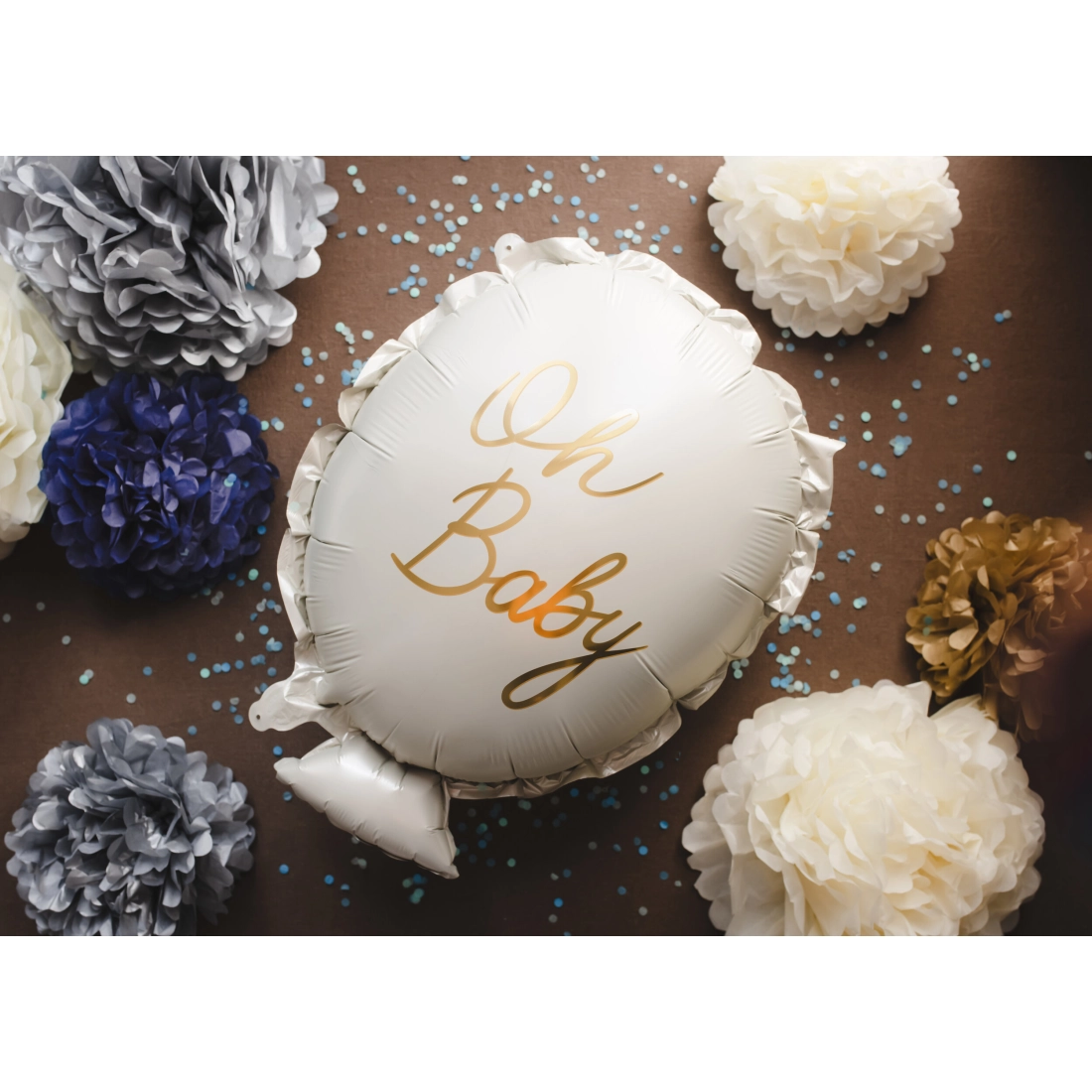 Papirnat zlat pompom 25 cm – dekorativni cvet za zabave