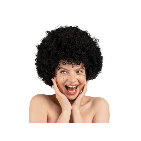 Afro fekete göndör paróka – karneváli party paróka