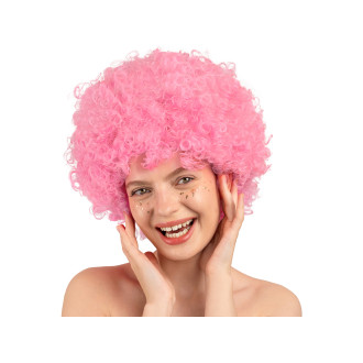 Afro kovrčava perika, svijetloružičasta – karnevalska perika