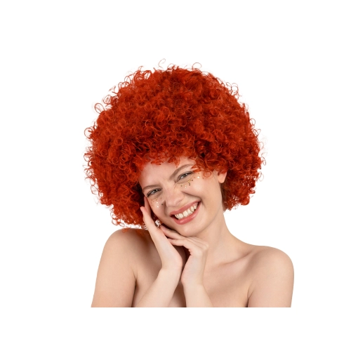 Pernucă afro creț, roșcat intens – accesoriu pentru petrecere