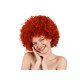 Afro göndör, élénk vörös paróka – party kiegészítő