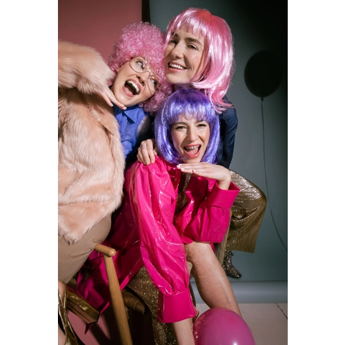 Pernucă Cleopatra roz – păr scurt până la umeri, pentru carnaval