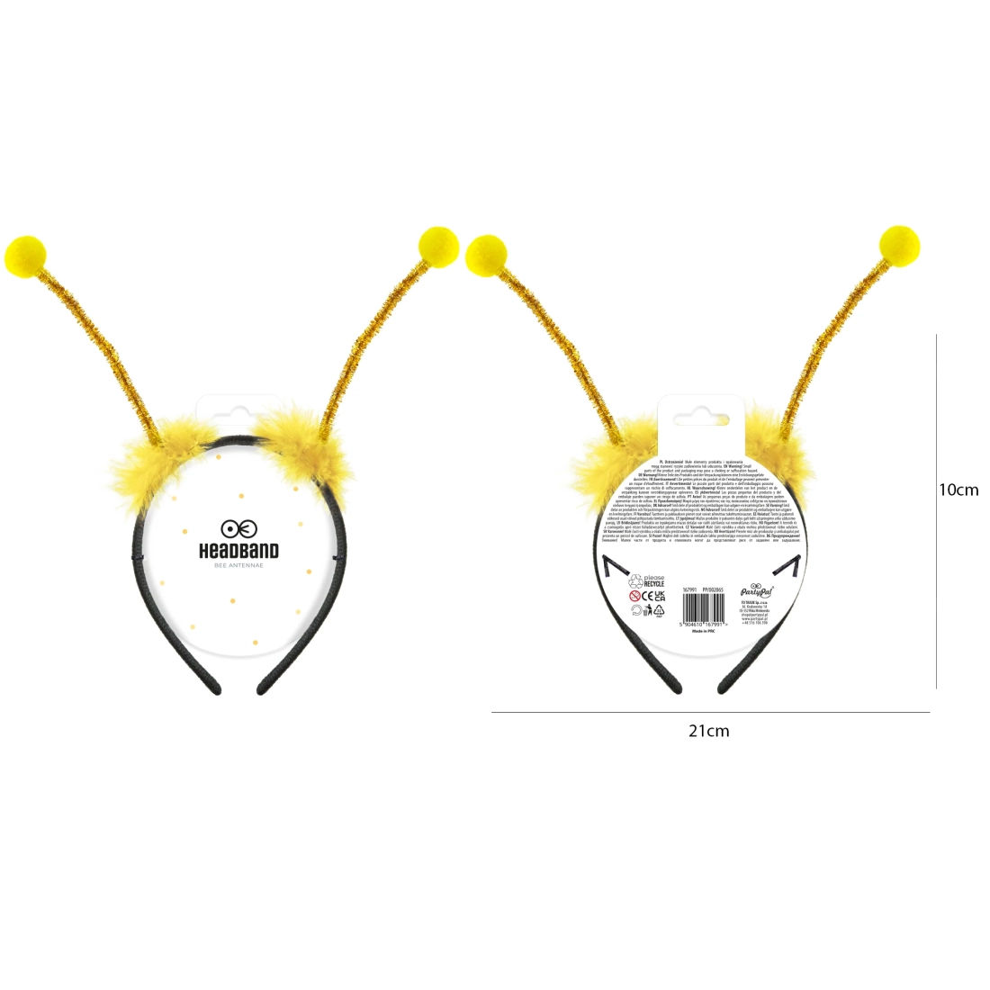 Party čelenka s tykadlami včielka