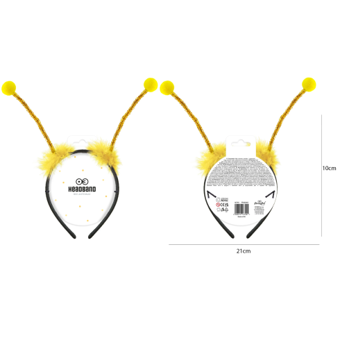 Party čelenka s tykadlami včielka