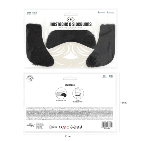 Party fúzy a bokombrady samolepiace set 3 ks