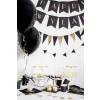 Party girlanda črno-zlata, 2,15 m, 14 zastavic, DIY komplet