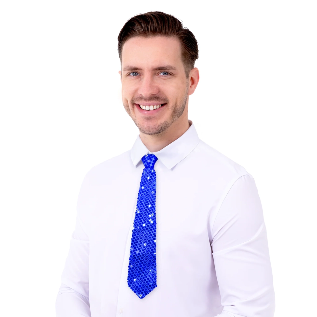 Party kravata s kobaltno plavim šljokicama