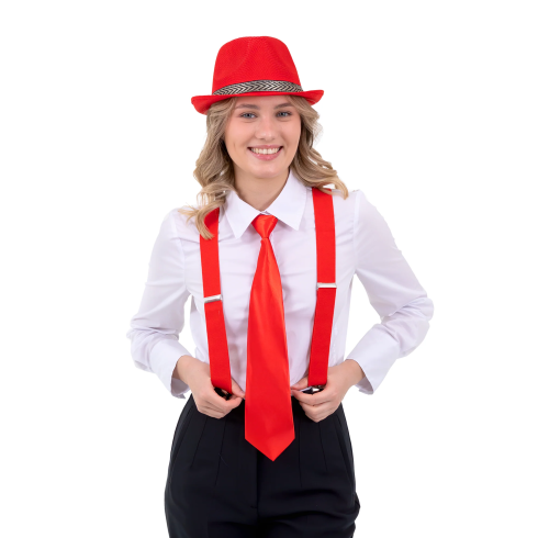 Satenasta rdeča party kravata za praznovanja