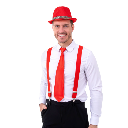 Satenasta rdeča party kravata za praznovanja