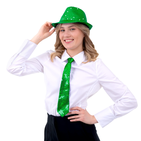 Bleščeča zelena party kravata