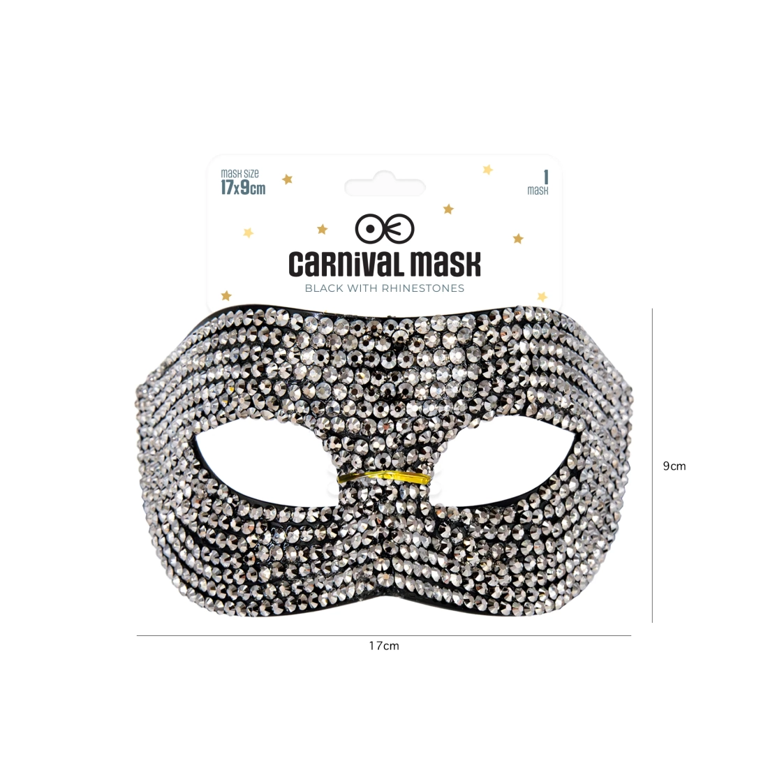 Party maska sa srebrnim kamenčićima