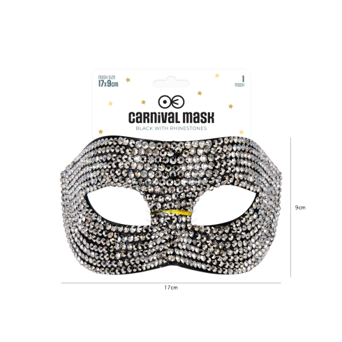 Party maska so striebornými kamienkami
