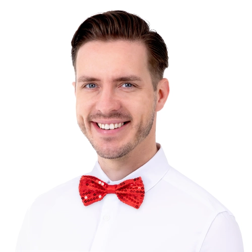 Party leptir-mašna crvena s fliterima