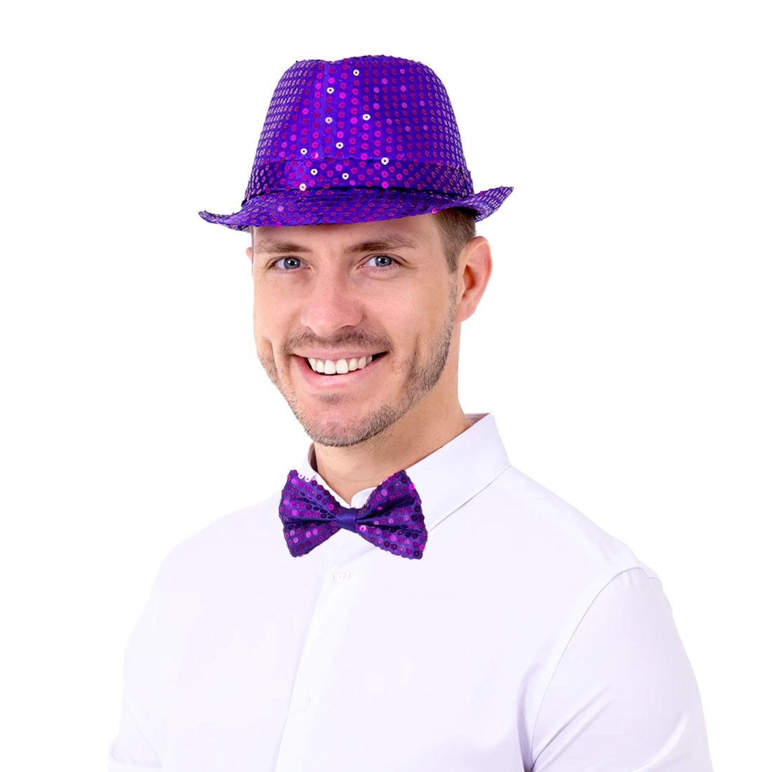 Party leptir-mašna ljubičasta s fliterima