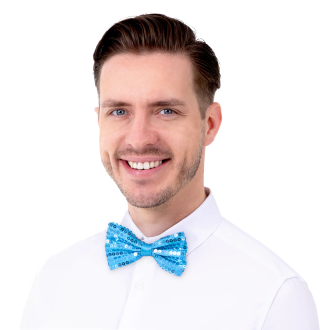 Party modri bleščeči metuljček