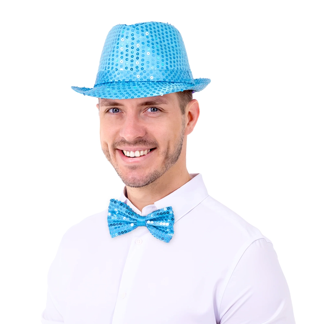 Party leptir-mašna s plavim šljokicama