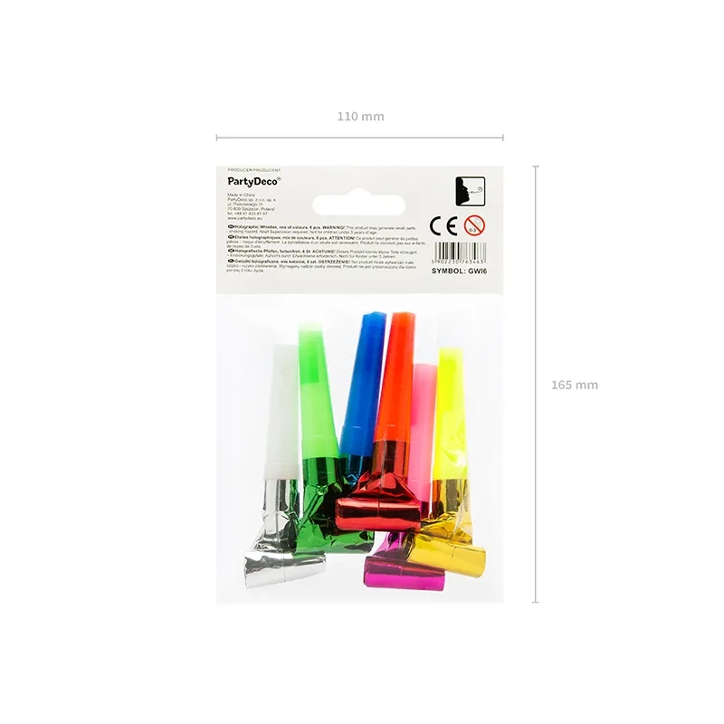 Party zvončki – komplet 6 kosov, barvni mix za zabavo