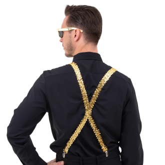 Party set okuliare, motýlik a traky zlaté flitrované