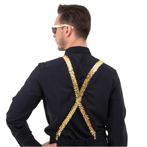 Party set okuliare, motýlik a traky zlaté flitrované