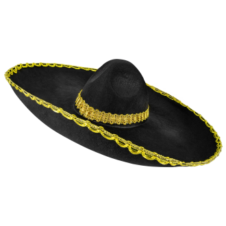 Party sombrero mexický klobúk so zlatým lemovaním