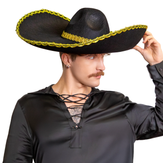 Party sombrero mexický klobúk so zlatým lemovaním