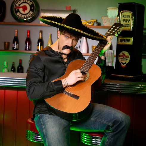 Party sombrero mexický klobúk so zlatým lemovaním