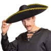 Party sombrero mexický klobúk so zlatým lemovaním