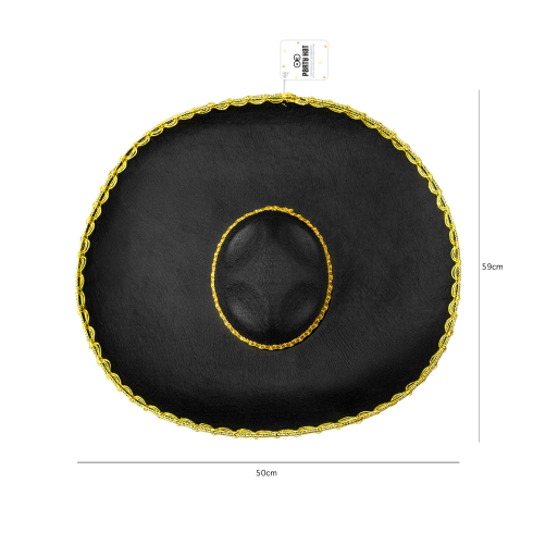 Party sombrero mexický klobúk so zlatým lemovaním