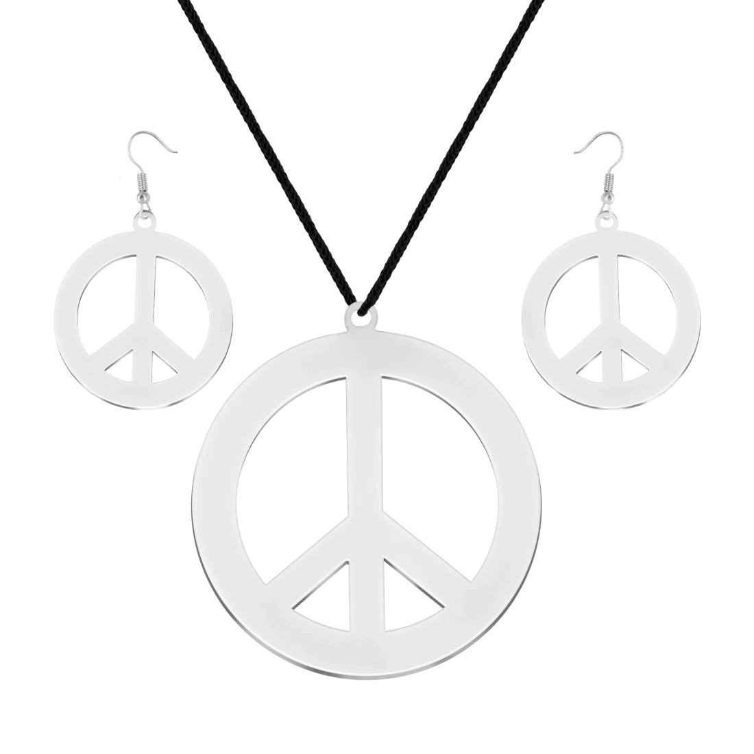 Party set nakita – ogrlica i naušnice s natpisom peace, srebrni