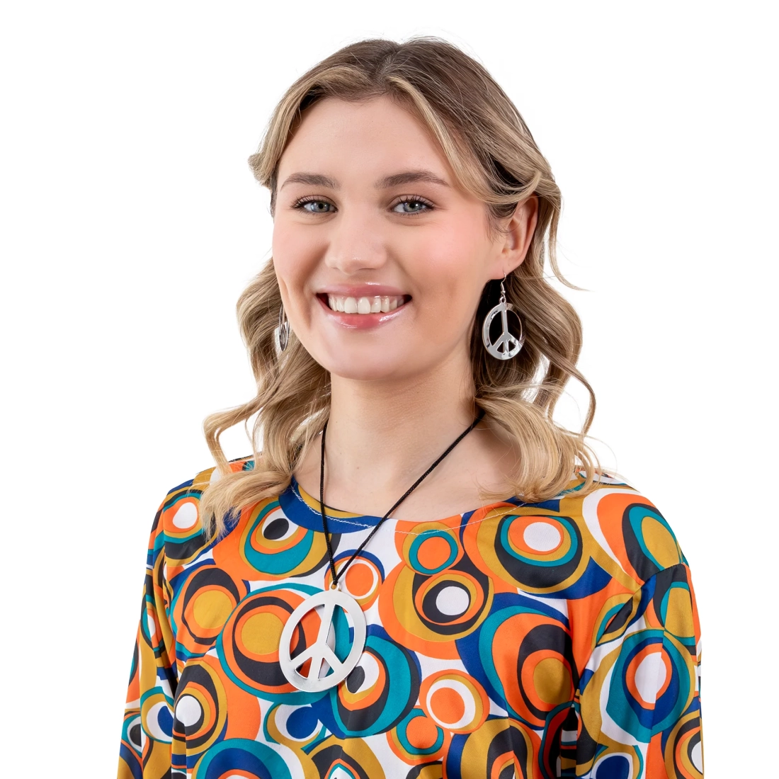 Party set nakita – ogrlica i naušnice s natpisom peace, srebrni