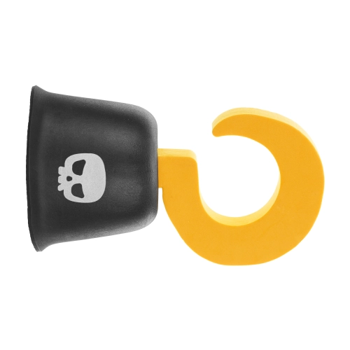 Pirátský hák z pěny 23 cm – černý s žlutým hákem