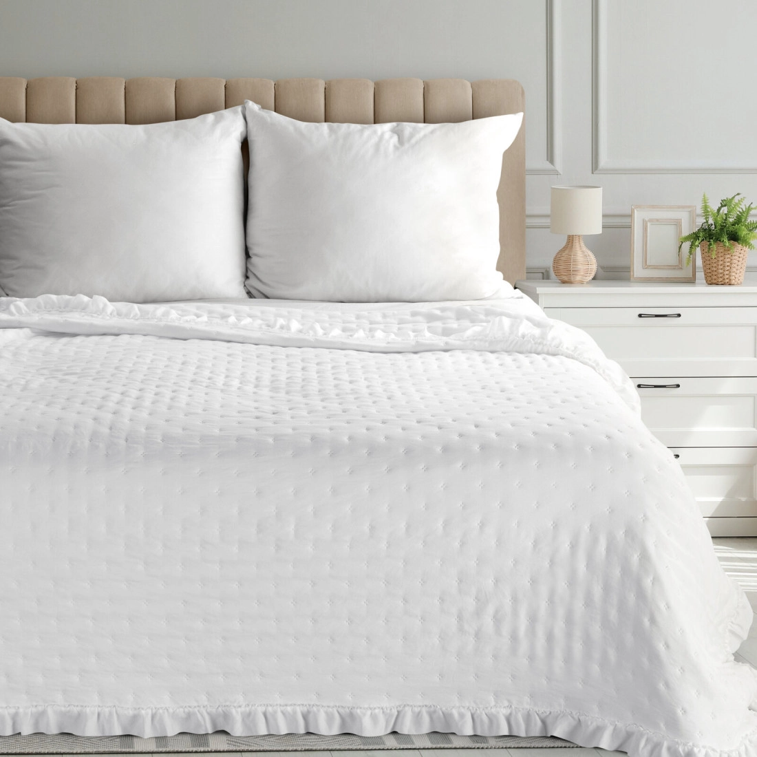 Mikrovláknový přehoz 170x210 cm, bílý