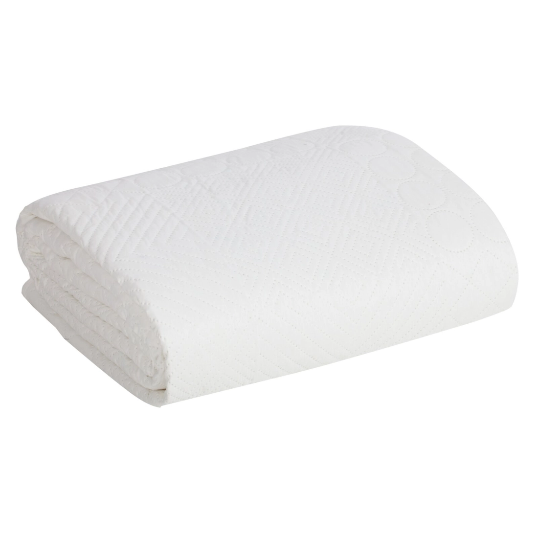 Prehoz 170x210 cm mikrovláknový s geometrickým vzorom, biely