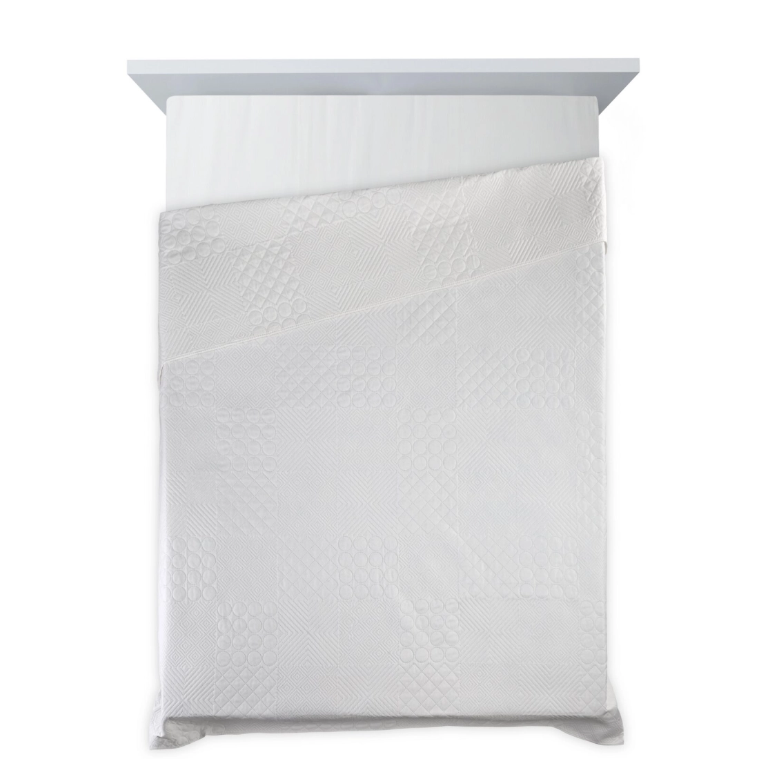 Prehoz 170x210 cm mikrovláknový s geometrickým vzorom, biely