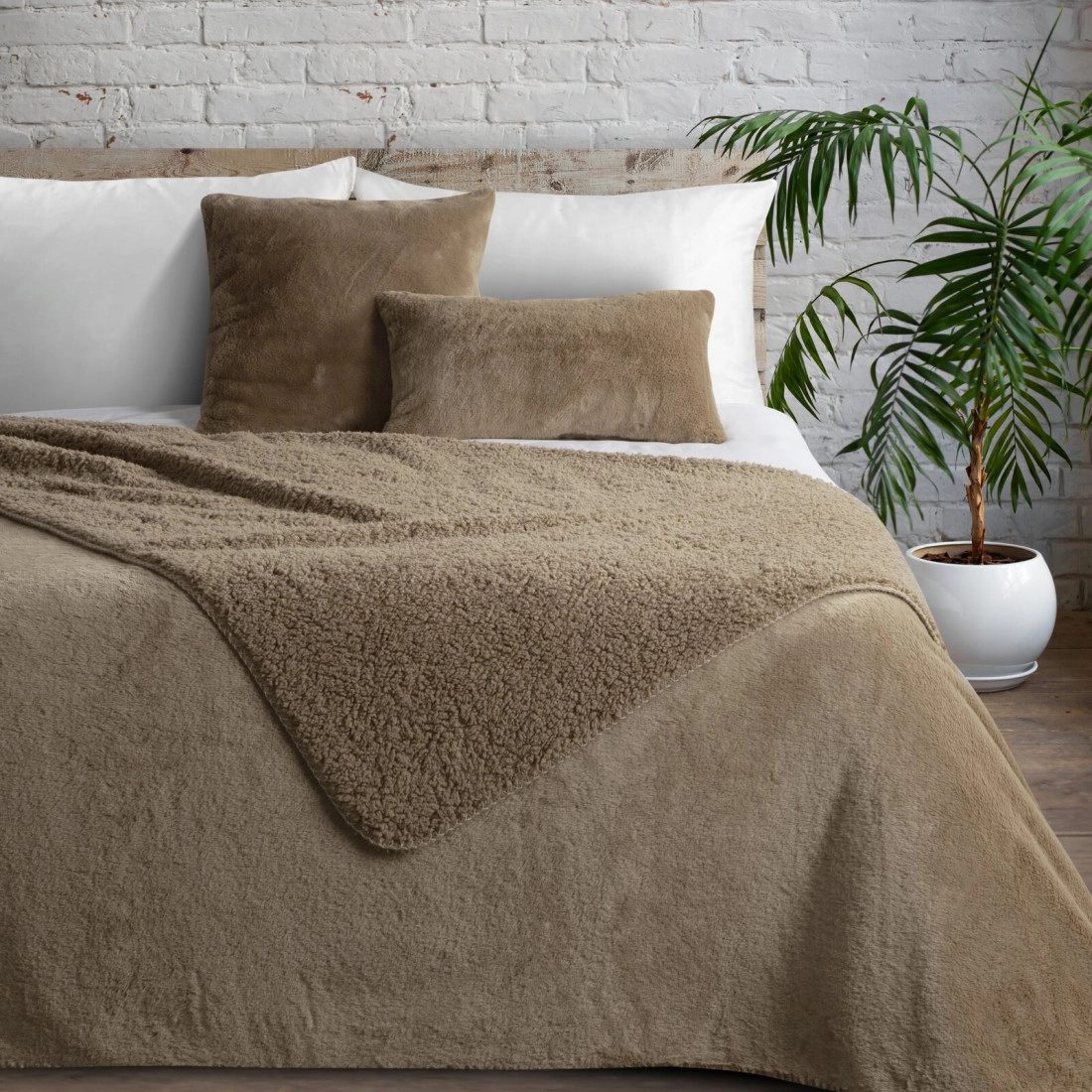 Prehoz 170x210 cm obojstranný, hnedý