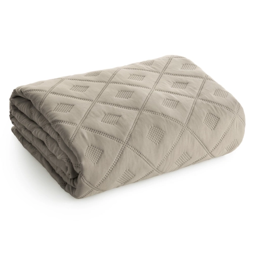 Prehoz 170x210 cm s geometrickým vzorom, tmavobéžový